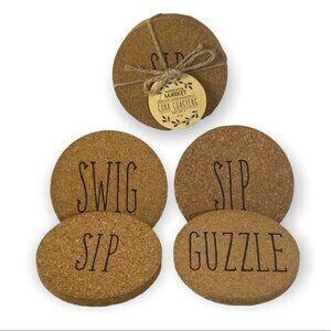 Cork Coasters Set of 4 Rae Dunn Font Quotes Neutral By Manor House Market 4 inch